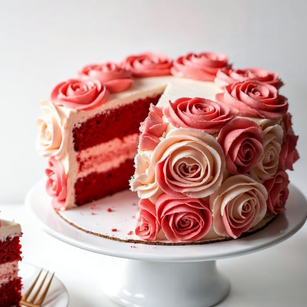 Rose Red Velvet Cake