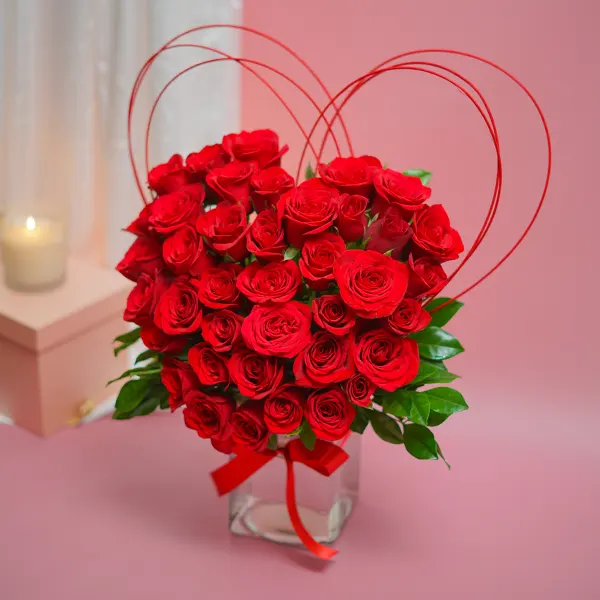 Radiant Red Heart Arrangement