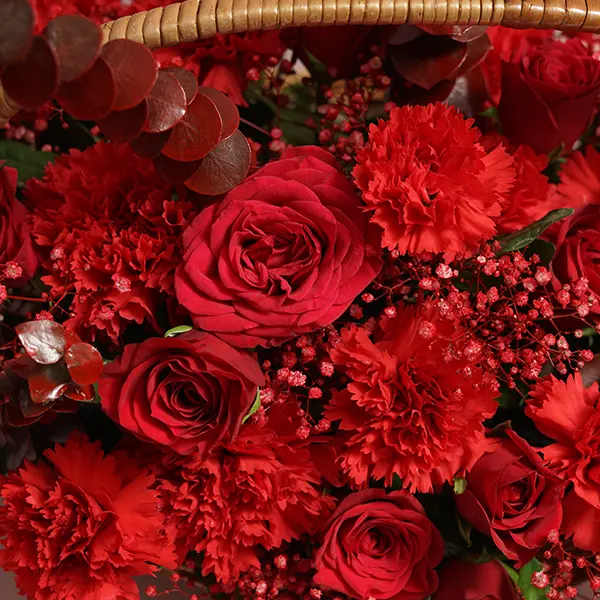 Red Glory Basket with Nut Medley