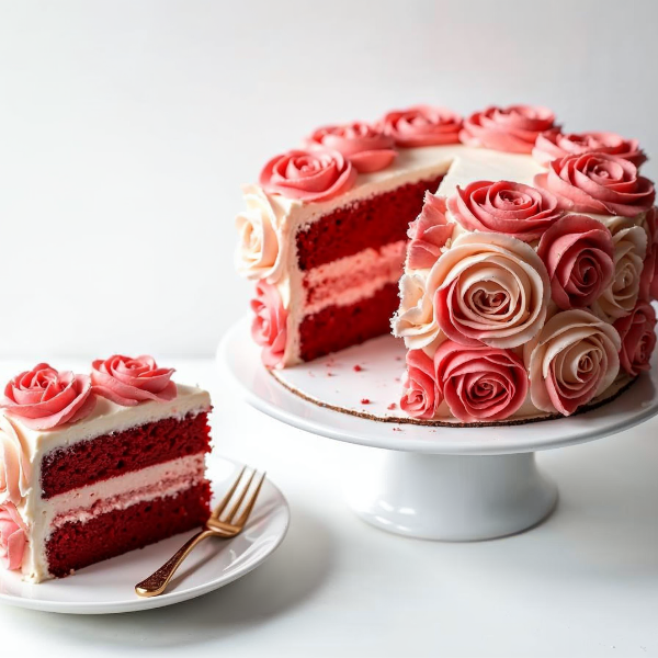 Rose Red Velvet Cake