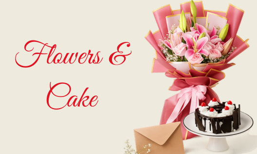 cake and flowers