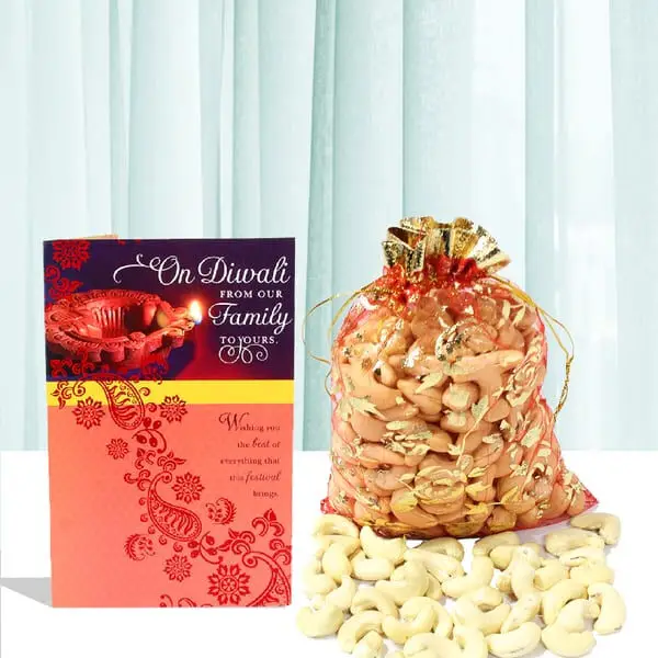 Diwali Card with Cashews