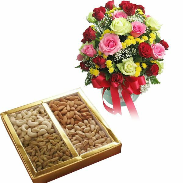 Roses Delight+Assorted Mini Dryfruits