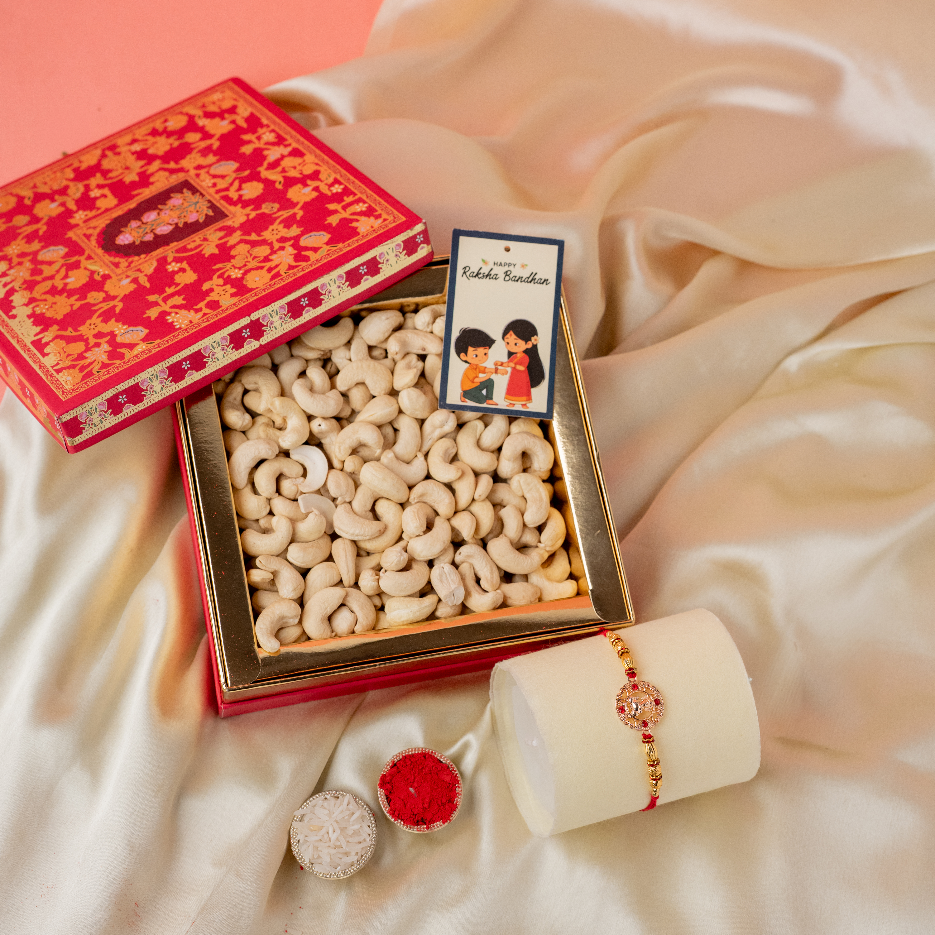 Designer Ganesh Rakhi & Cashew