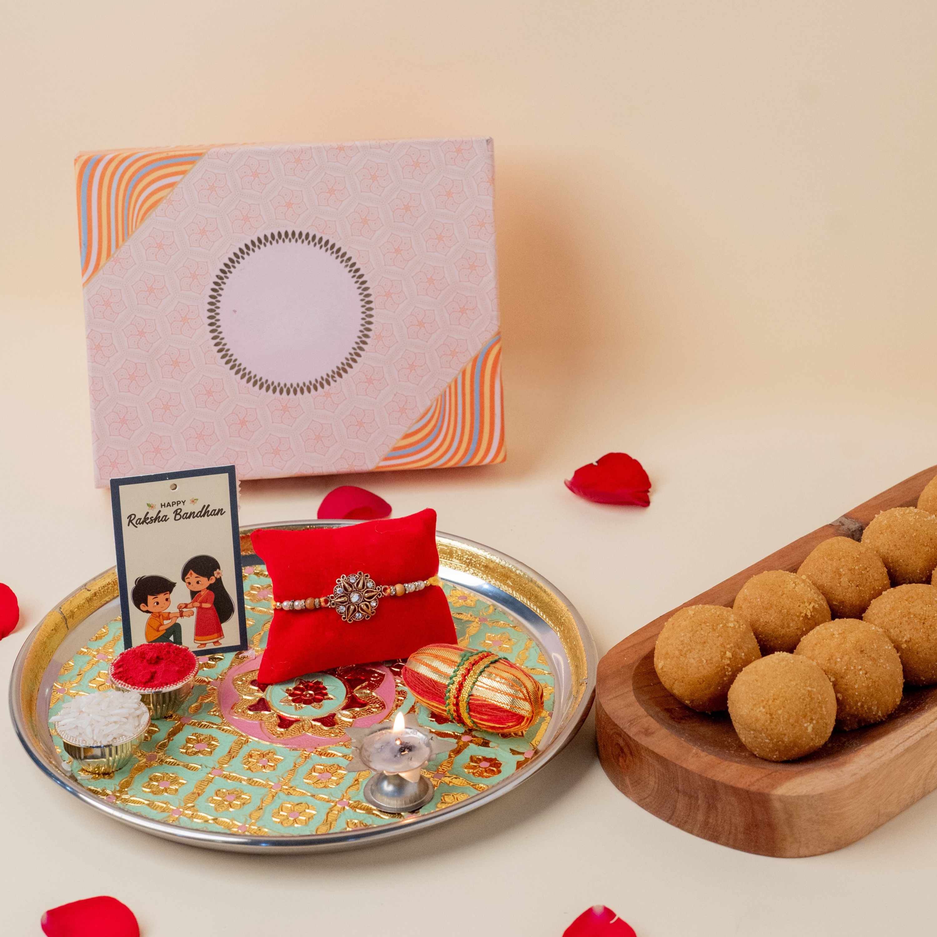 Elegant Rakhi & Laddoo