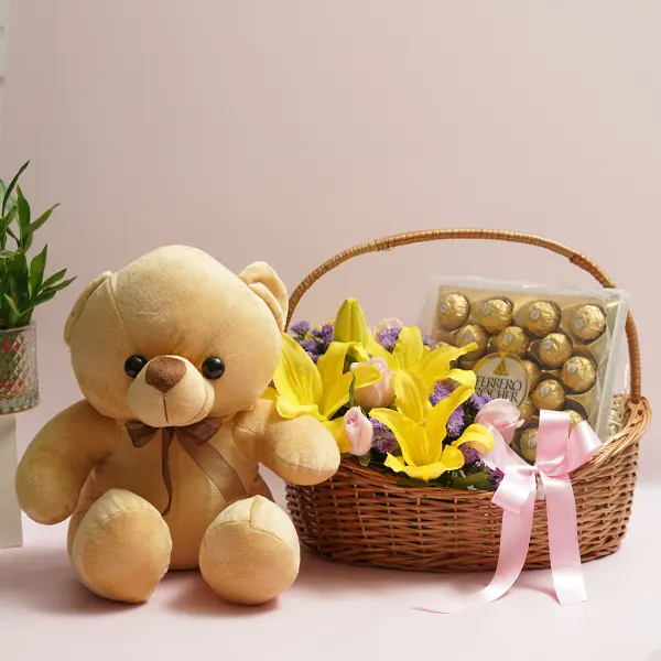 Teddy Cuddles & Floral Treat