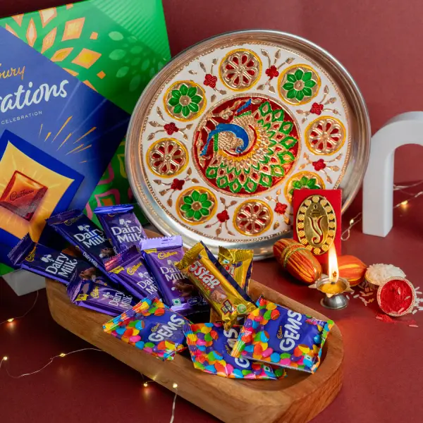 Colorful Thali With Cadbury Celebration