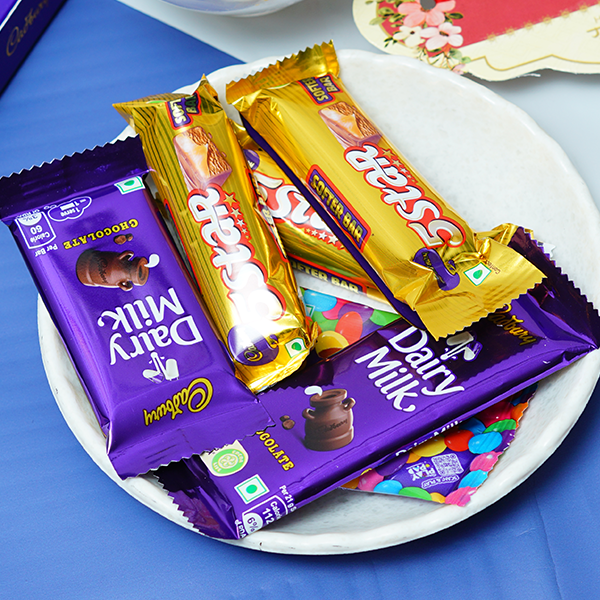 Bead Rakhi with Chocolates and Dry Fruit