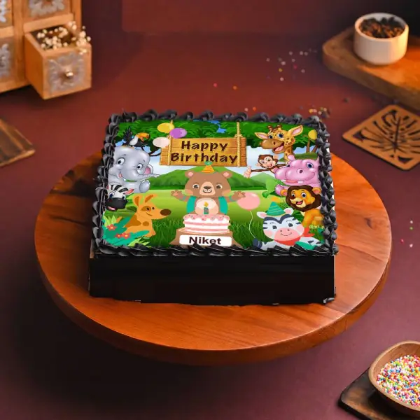 Jungle Theme Bdy Cake