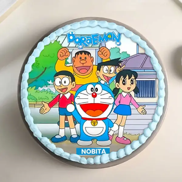 Doraemon Friends Theme Cake