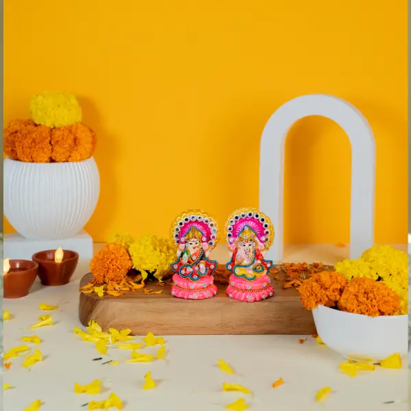 Diwali Puja With Marigold Flowers