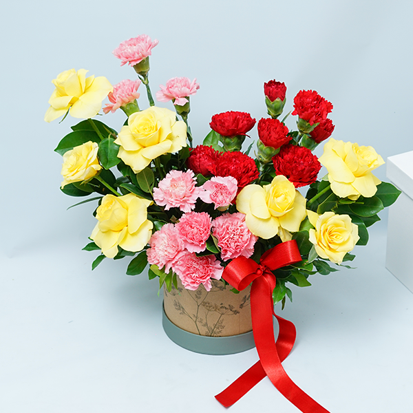 Joyful Roses N Carnations Box Joyful Roses N Carnations Box