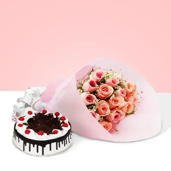 Pink Pearl Roses and Cake