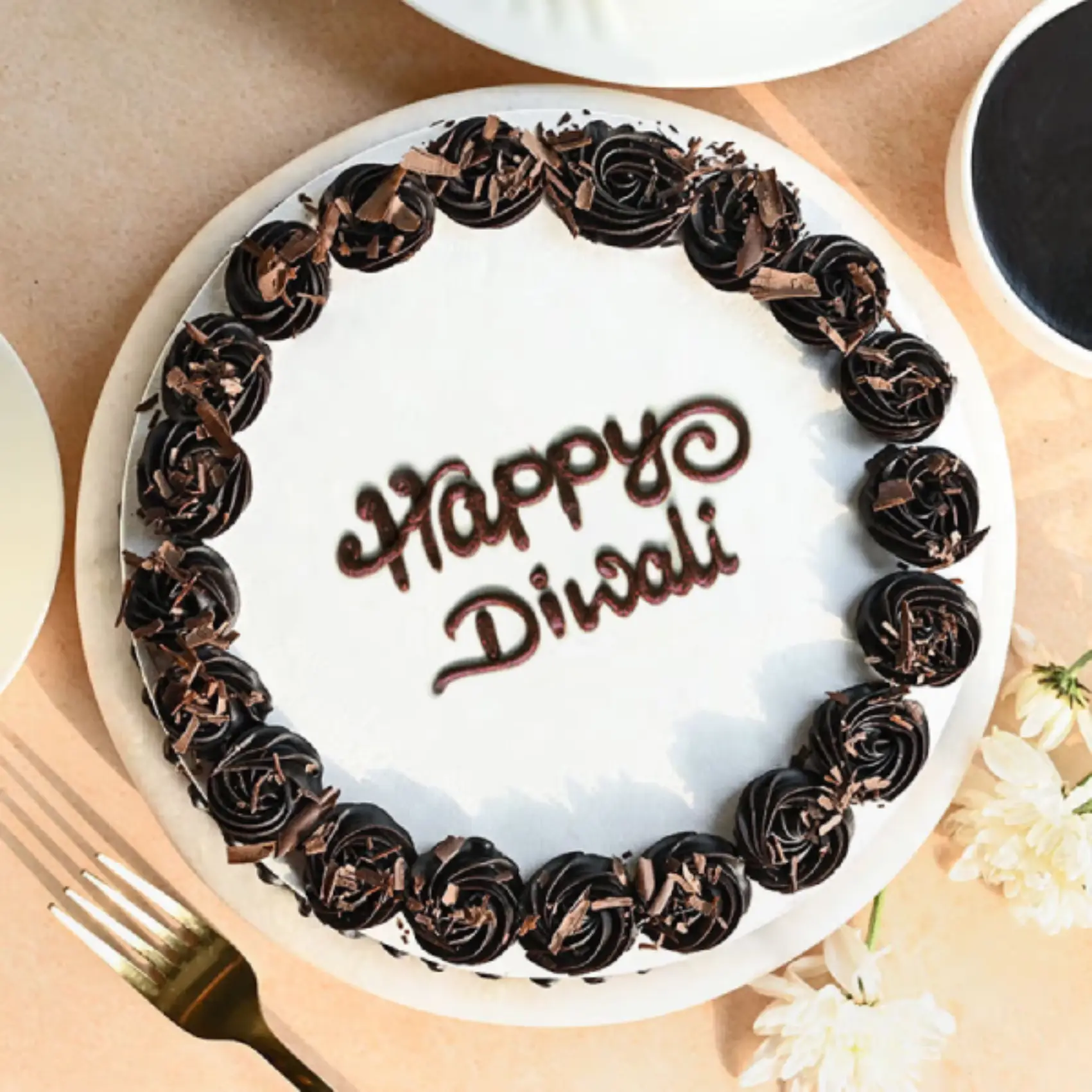 Happy Diwali Blackforest Cake