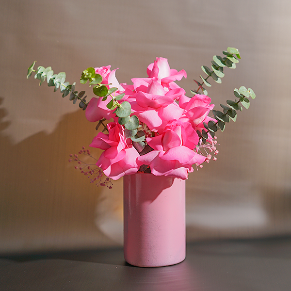 Pink Harmony Roses Vase