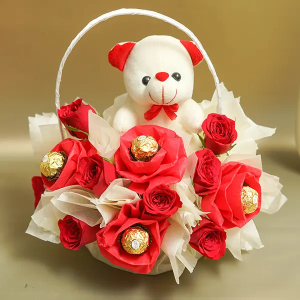 Ferrero Rose Teddy Basket