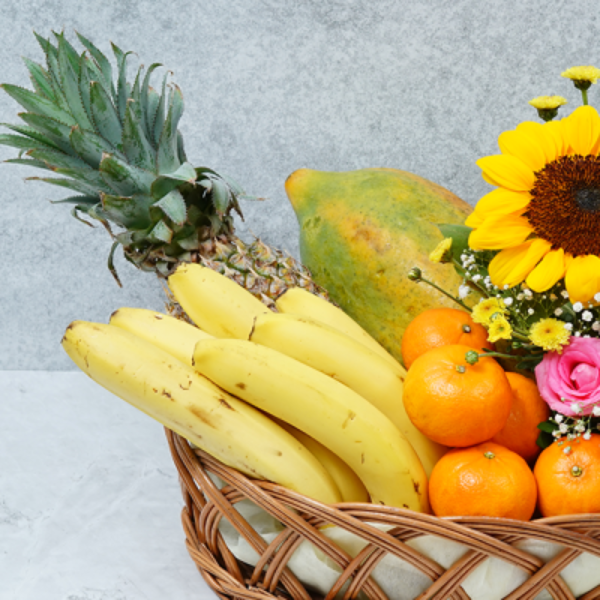Cheerful Sunflower N Fruit Basket Cheerful Sunflower N Fruit Basket