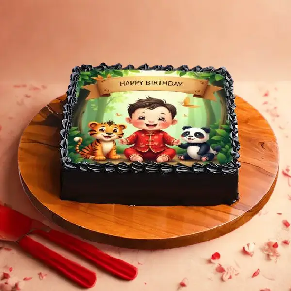 Jungle Kids Photo Cake