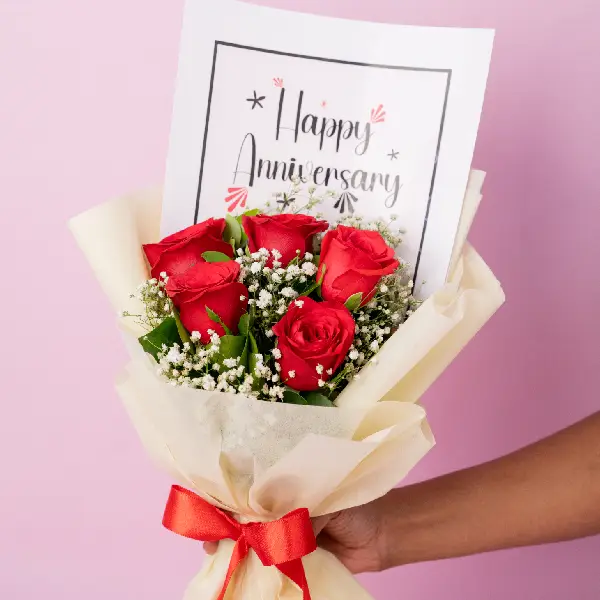 Blushing Anniversary Rose Bouquet