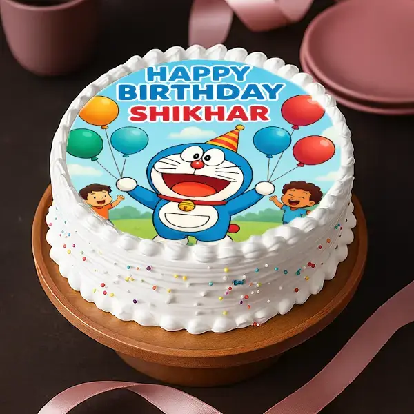 Bdy With Doraemon  Cake