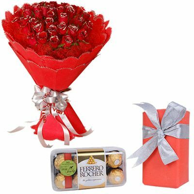 Awesome Red + Ferrero Rocher 16 Pcs