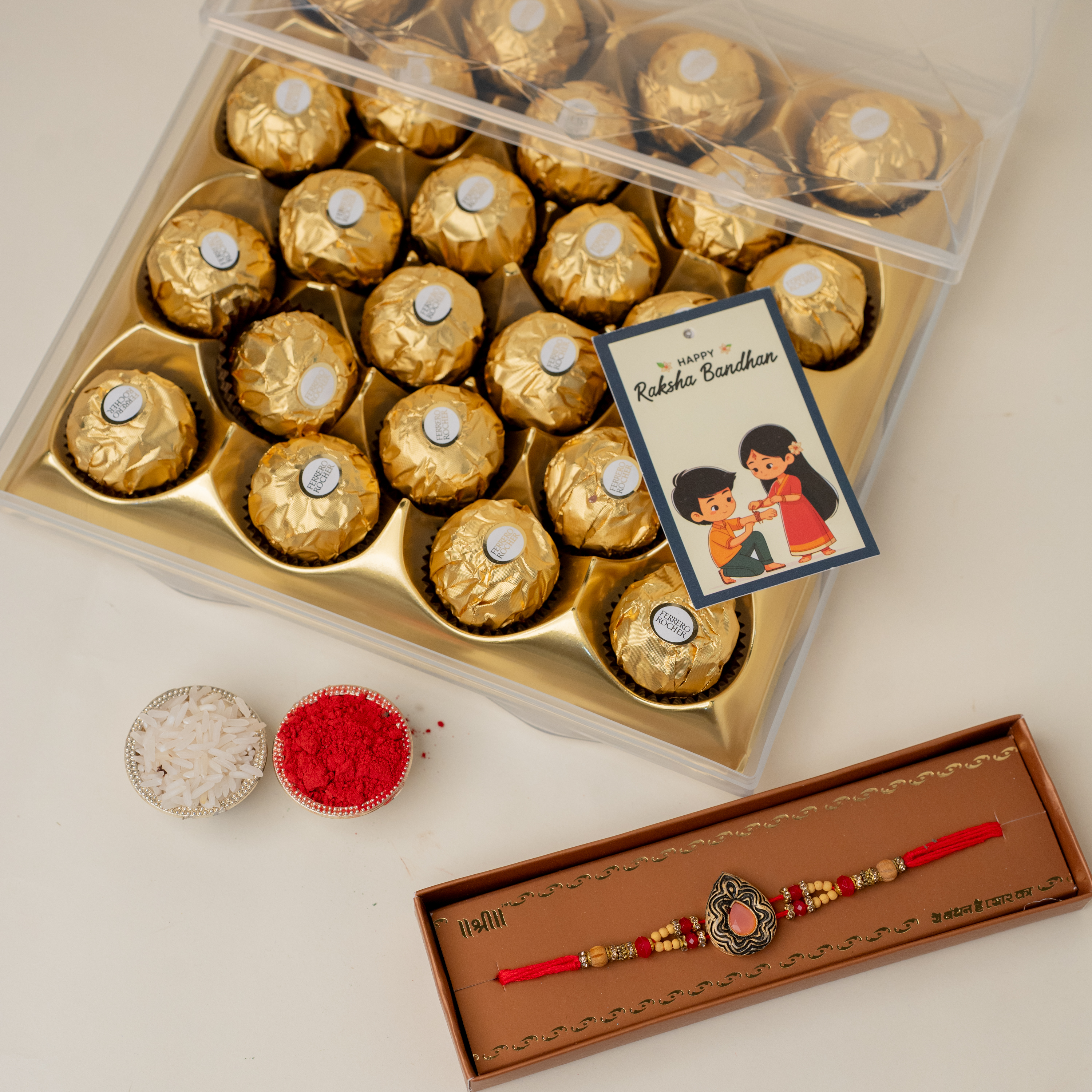 Pearl Rakhi with Ferreros Pearl Rakhi with Ferreros