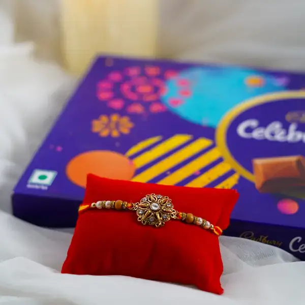 Stone Rakhi with Cadbury Celebrations