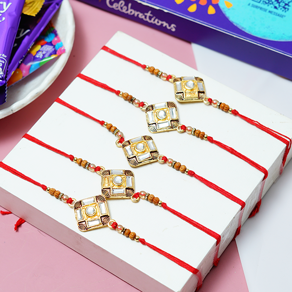 Designer Stone Rakhi with Celebrations