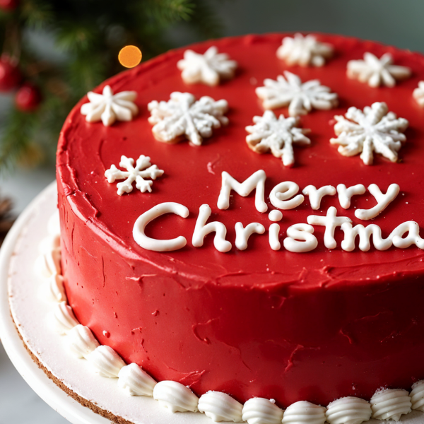 Merry Red Frosted Cake