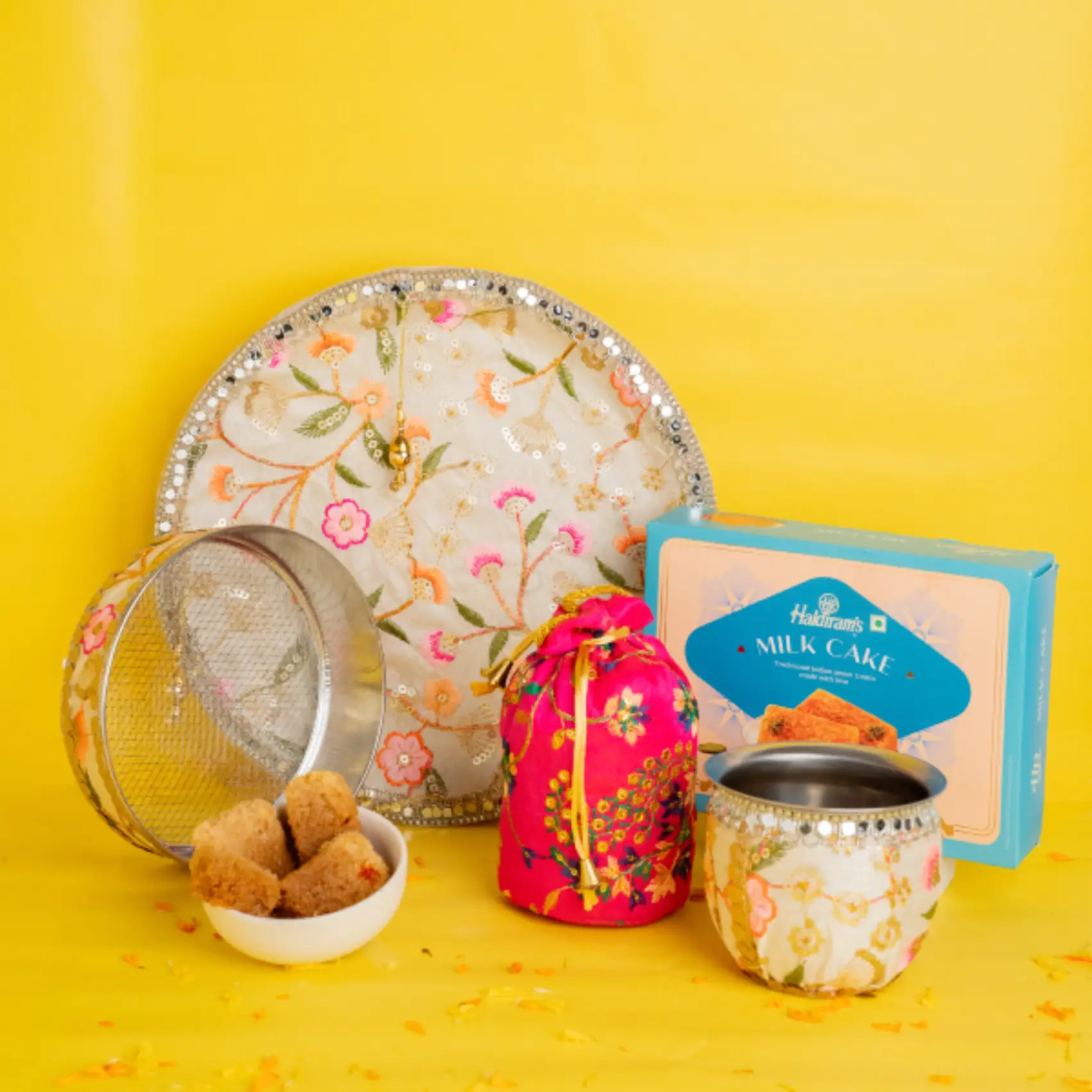 Chauth Thali with Milk Cake Chauth Thali with Milk Cake