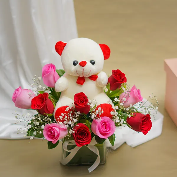 Gypso & Roses Floral with Teddy Bear