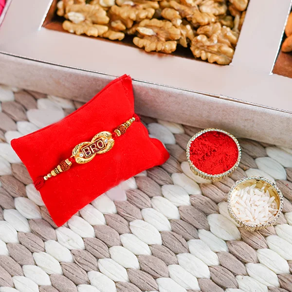 "BRO" Rakhi with Dry Fruit Box "BRO" Rakhi with Dry Fruit Box