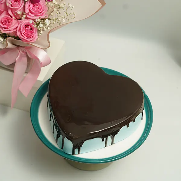 Purple Orchids & Sweet Heart Cake