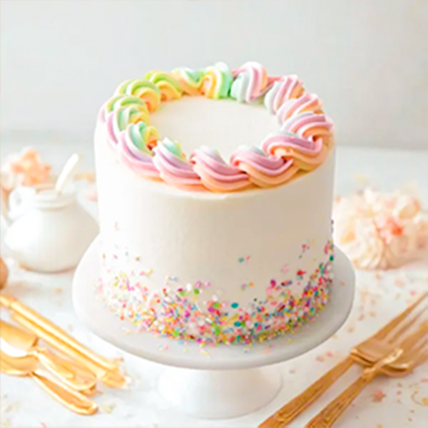 Rainbow Vanilla cake
