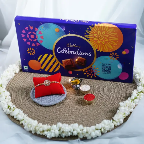 Designer Stone Rakhi with Celebrations