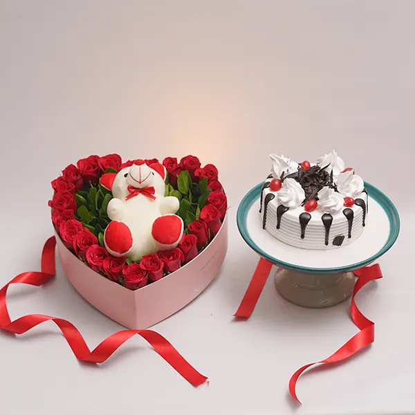 Cute Heart with Black Forest Cake