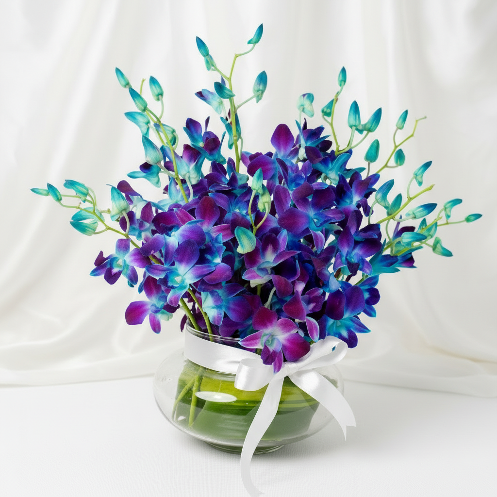 Royal Blue Orchid Vase
