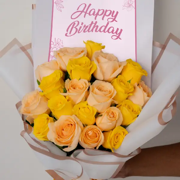 Sunny Birthday Rose Bouquet