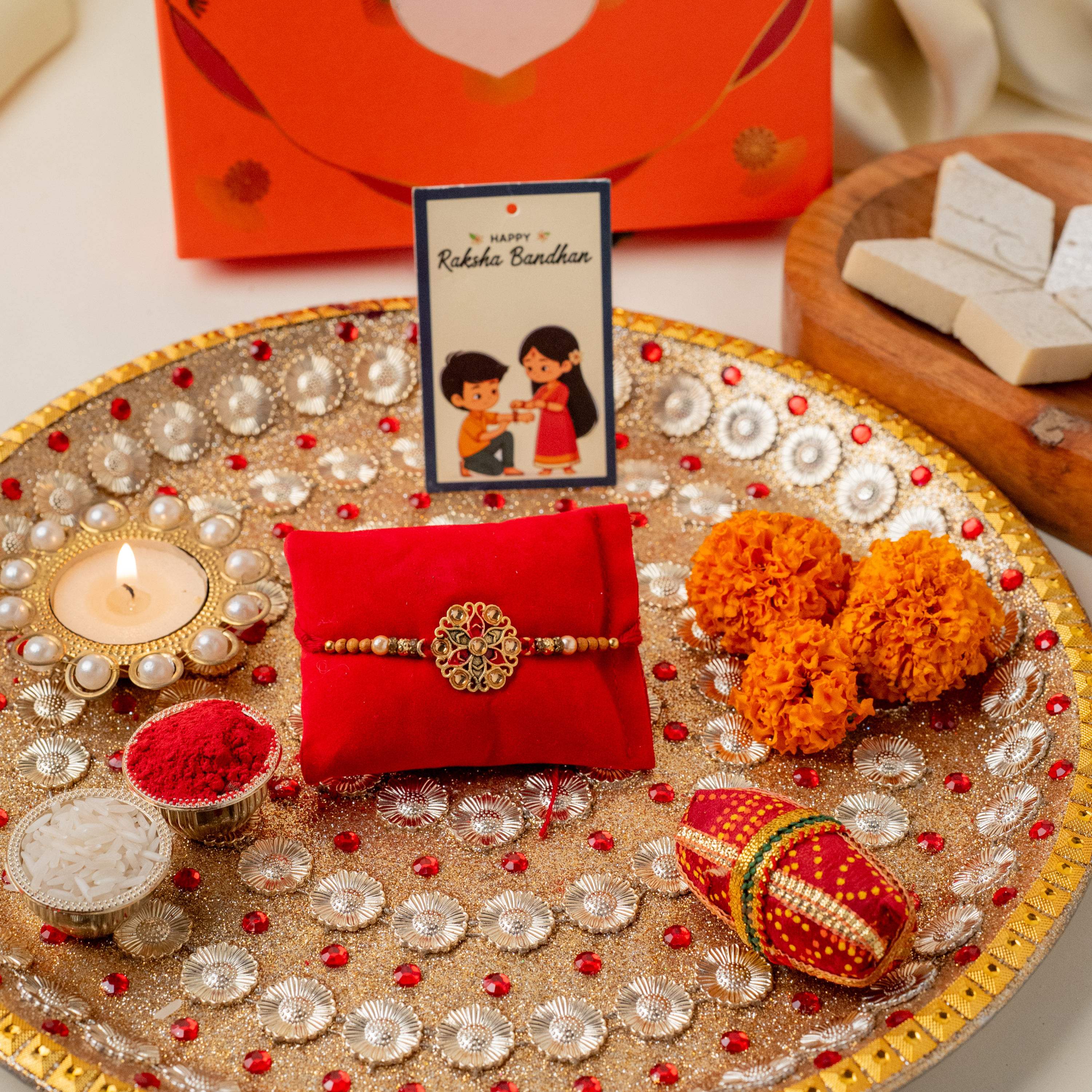 Designer Thali & Kaju Katli