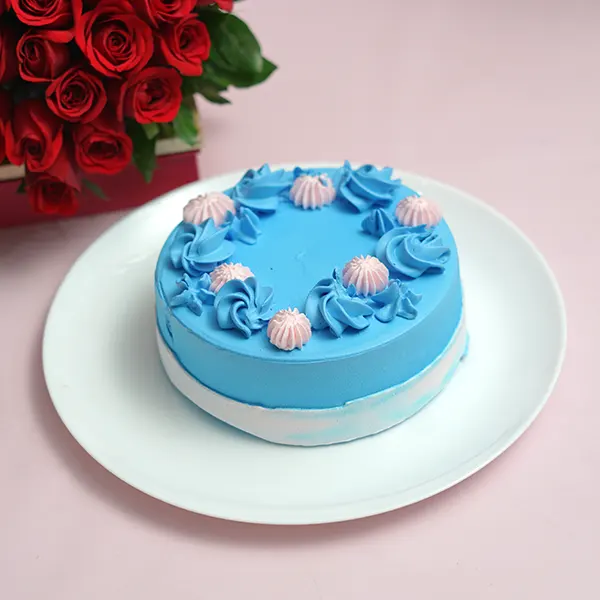 Vanilla Cake & Heartfelt Red Roses
