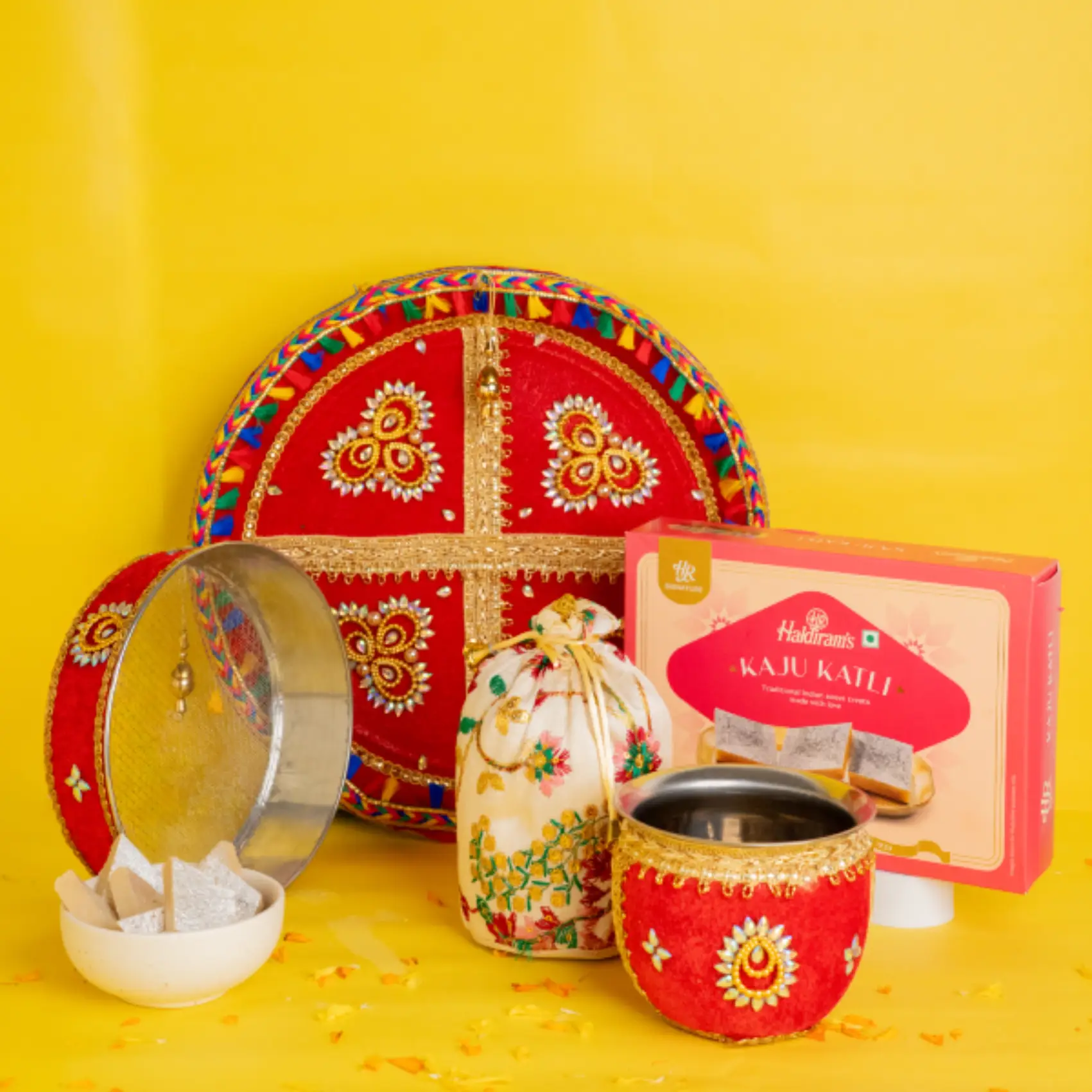 Kaju Katli Karwa Chauth Set Kaju Katli Karwa Chauth Set