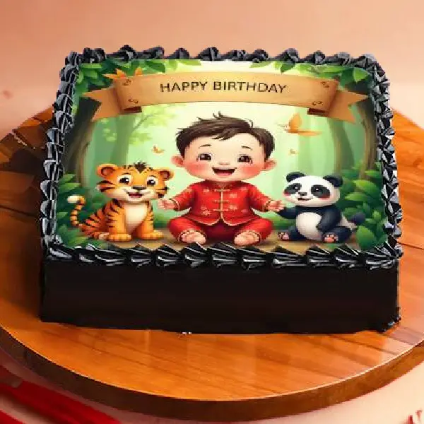 Jungle Kids Photo Cake