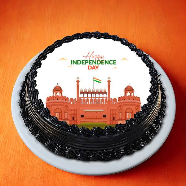 Red Fort Independence Day Photo Cake