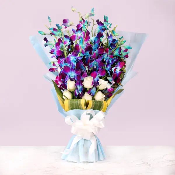 Leafy Orchid Elegance