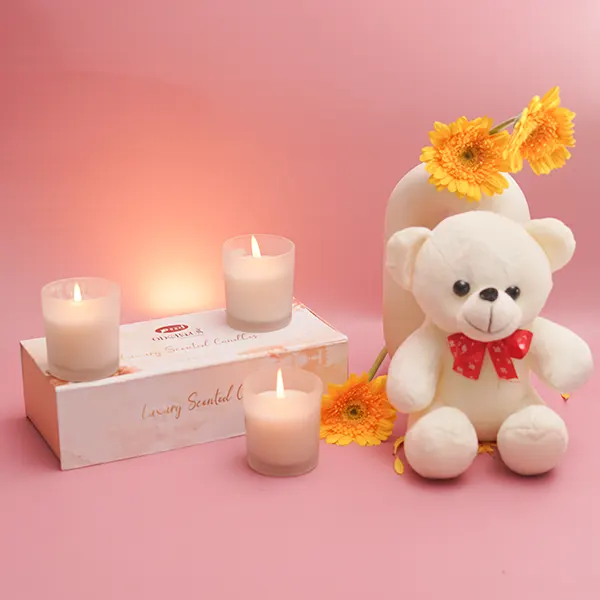 Luxury Feminine Candles & Teddy Duo