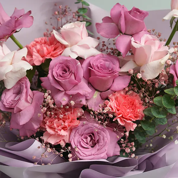 Lavender Rose-Carnation Bouquet
