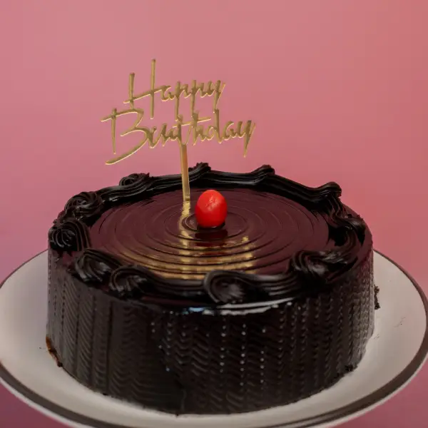Truffle Cake With Birthday Tag
