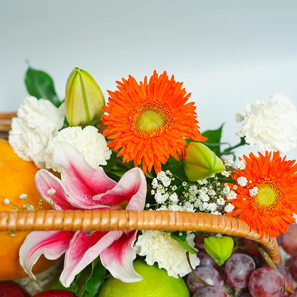 Sweet Lime Floral Fruit Basket