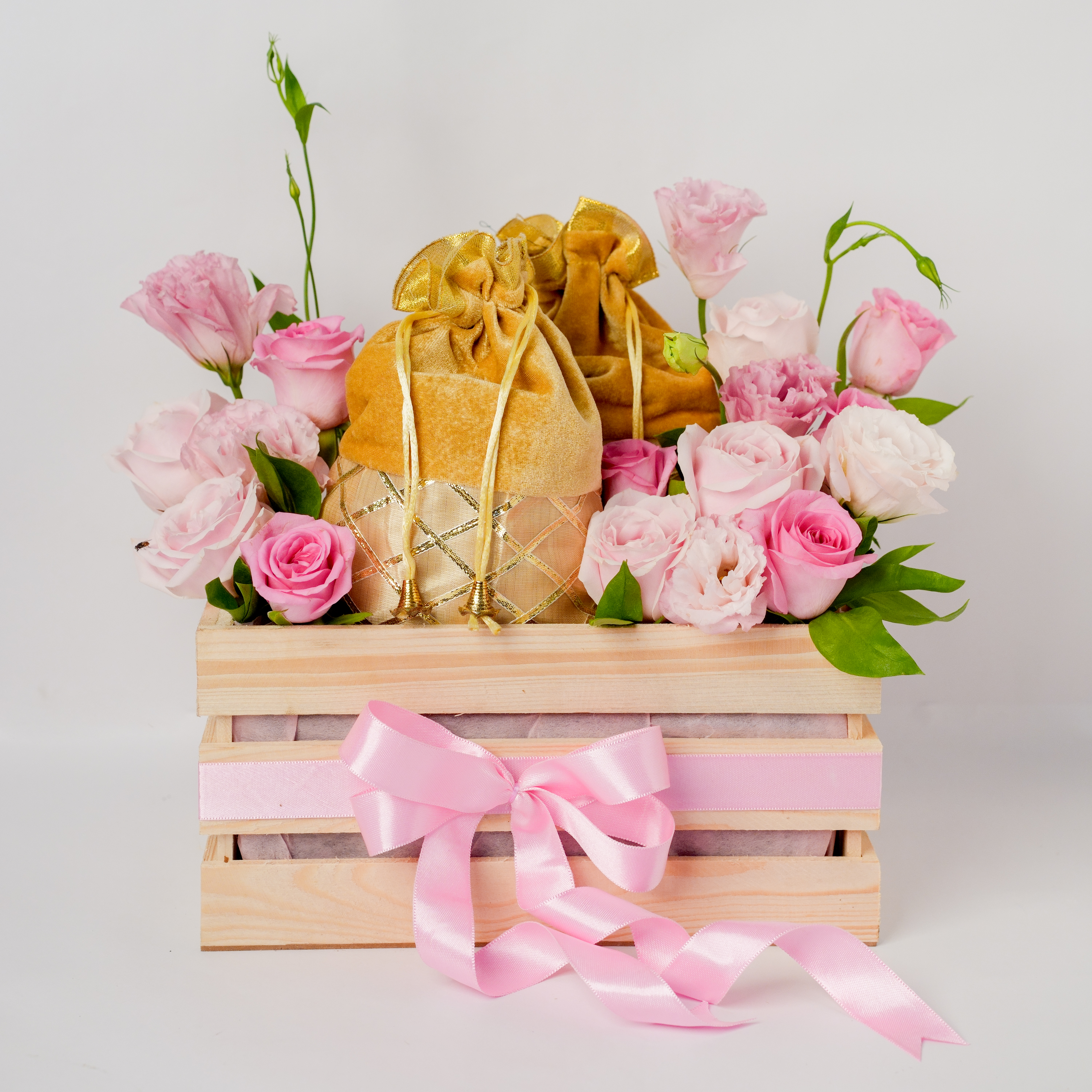 Roses with Dry Fruits Basket