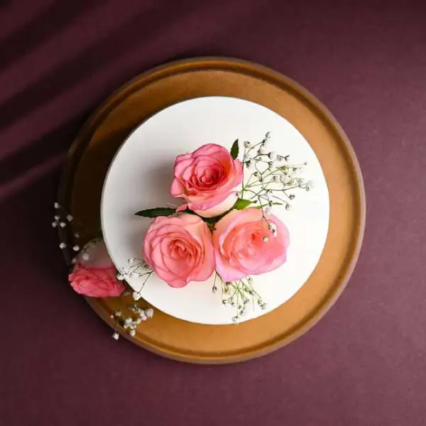 Rose Vanilla Anniversary  Cake